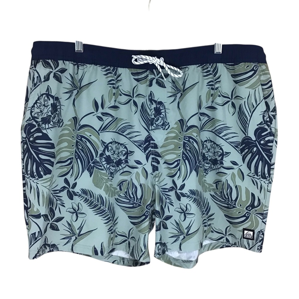 Reef Mens 17" Chandler Volley XXLarge‎ Swim Trunks Tropical Tiger Print